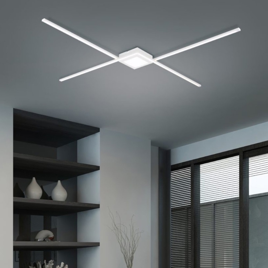 Plafoniera led 27w 4000k design moderna bianca per soggiorno