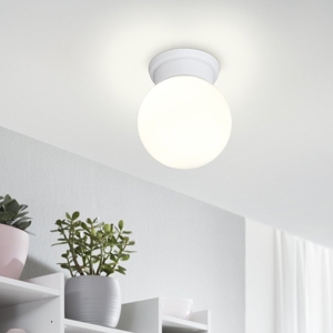 Plafoniera lampada da soffitto sfera di vetro bianco eglo durelo