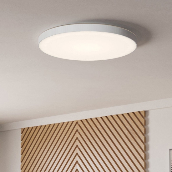 Plafoniera led dimmerabile bianca 36w da 2700k a 6500k eglo zubieta