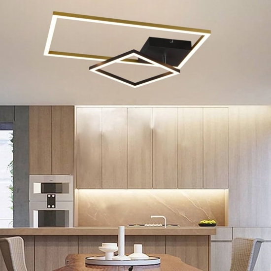 Plafoniera led oro nero per soggiorno 3000k moderna
