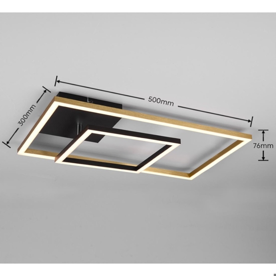 Plafoniera led oro nero per soggiorno 3000k moderna