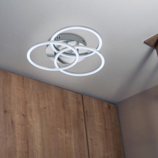 Plafoniera led da 2700k a 6000k tricolor moderna nickel con telecomando