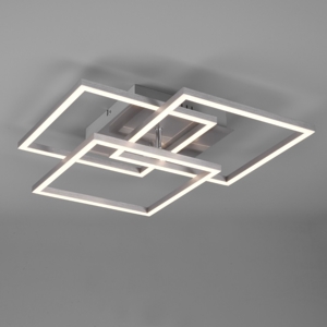 Plafoniera led quadrati moderna nickel dimmerabile con telecomando