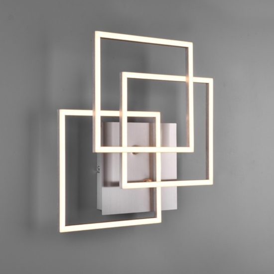 Plafoniera led quadrati moderna nickel dimmerabile con telecomando