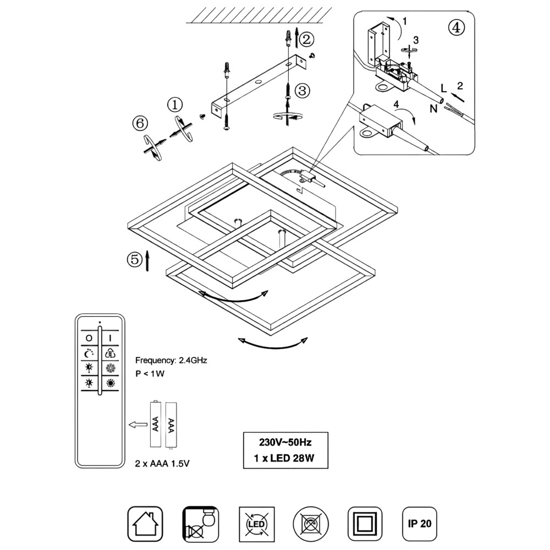 Plafoniera led quadrati moderna nickel dimmerabile con telecomando