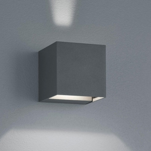 Applique cubo da esterno antracite moderna led 6w 3000k