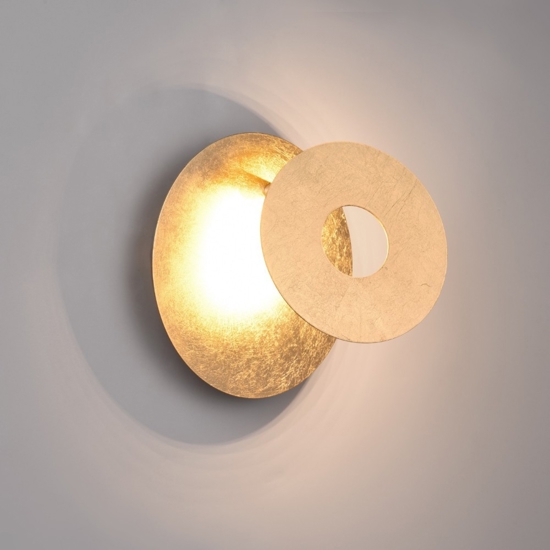 Applique a led rotonda 6w 3000k oro orientabile