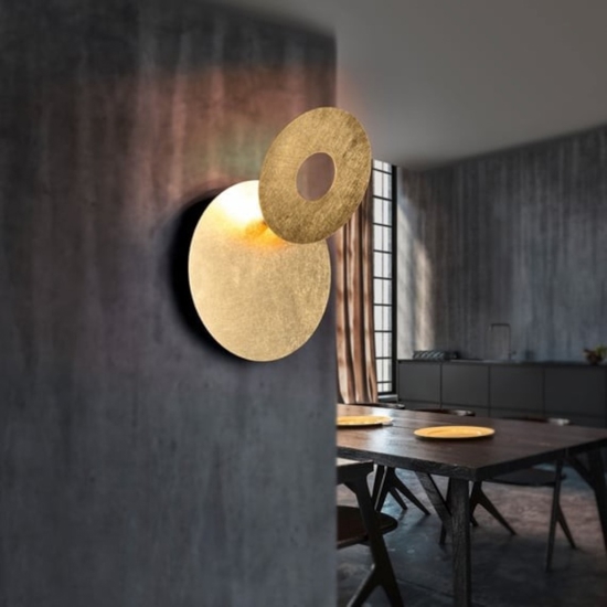 Applique a led rotonda 6w 3000k oro orientabile