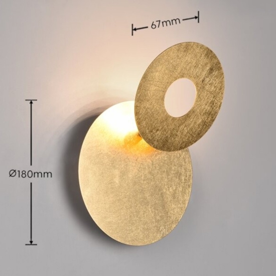 Applique a led rotonda 6w 3000k oro orientabile
