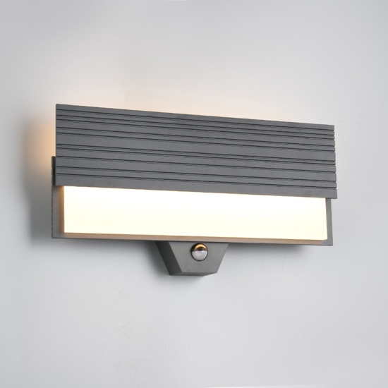 Applique da esterno con sensore movimento antracite led 10w 3000k