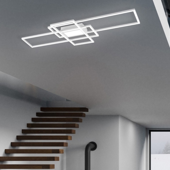 Plafoniera moderna bianca led da 3000k a 6500k per salotto