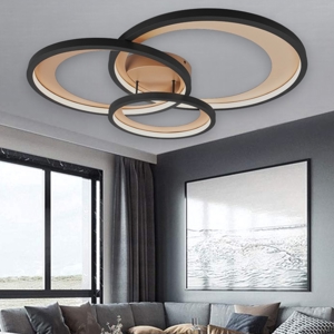 Plafoniera moderna da salotto led 3000k a tre cerchi