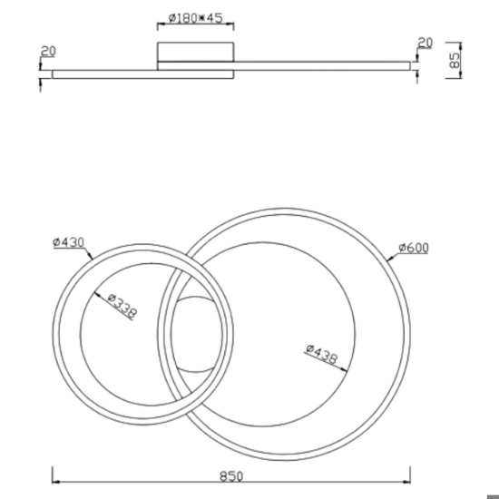 Plafoniera moderna circolare led 3000k dimmerabile