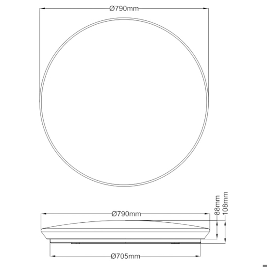 Plafoniera effetto stelle led da 3000k a 5500k tonda