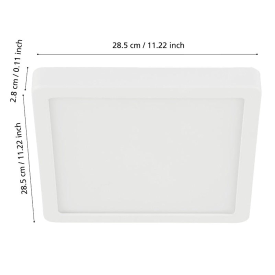 Plafoniera da bagno quadrata led dimmerabile ip44 bianco fueva eglo