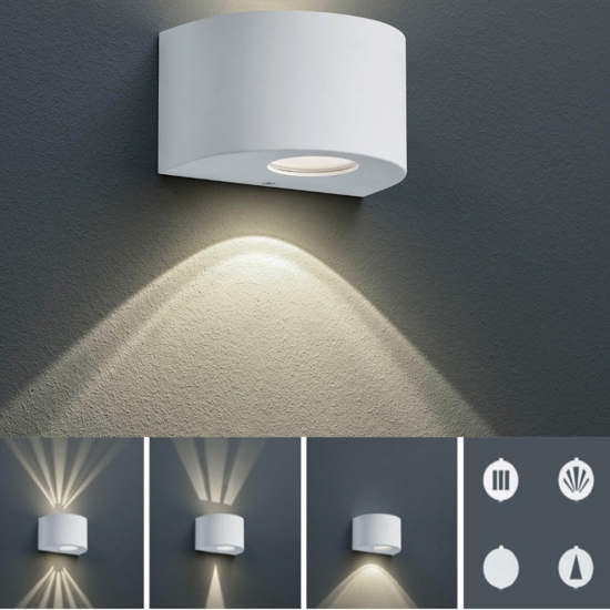 Applique bianca da esterno moderna 4w 3000k fasci di luce regolabili