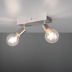 Plafoniera moderna 2 faretti orientabili colore argento