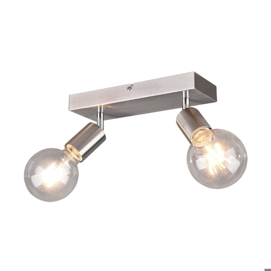Plafoniera moderna 2 faretti orientabili colore argento