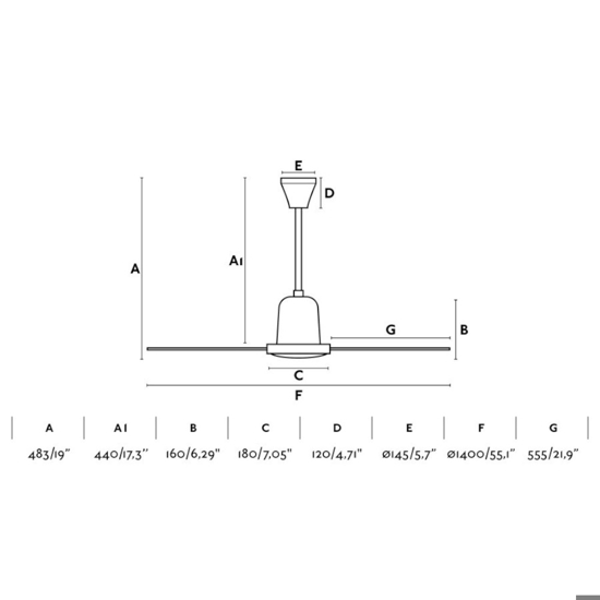 Ventilatore da soffitto a pale bianco 28mq