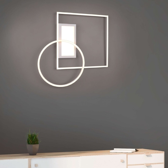 Plafoniera bianca moderna led 33w telecomando dimmerabile