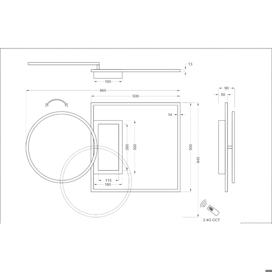 Plafoniera bianca moderna led 33w telecomando dimmerabile