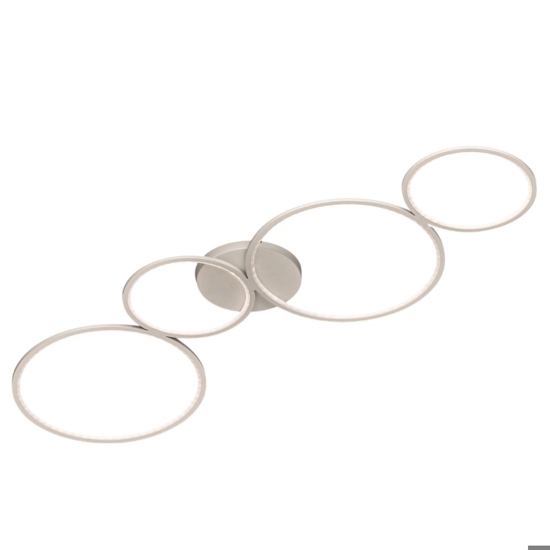 Plafoniera cerchi led 37w 3000k dimmerabile moderna bianca