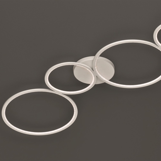 Plafoniera cerchi led 37w 3000k dimmerabile moderna bianca