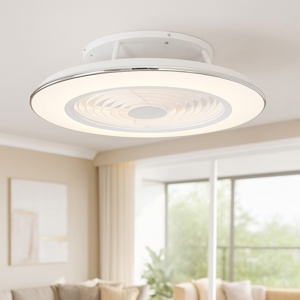 Lampadario a ventilatore da soffitto bianco con luce 18mq con telecomando