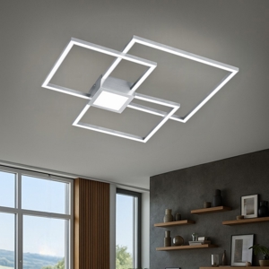 Plafoniera a led 38w 3000k dimmerabile design moderna grigio