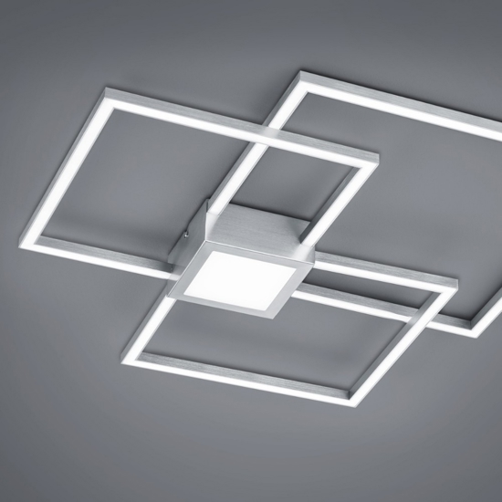 Plafoniera a led 38w 3000k dimmerabile design moderna grigio