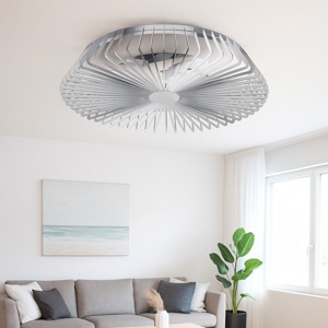 Ventilatore a plafoniera grigio silenzioso da soffitto 18mq con telecomando