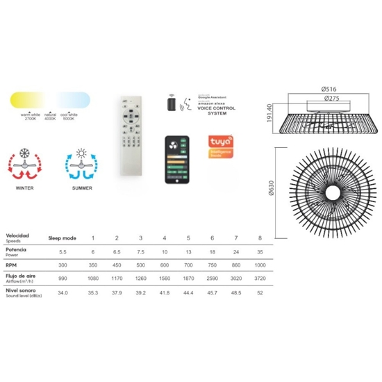 Ventilatore a plafoniera grigio silenzioso da soffitto 18mq con telecomando