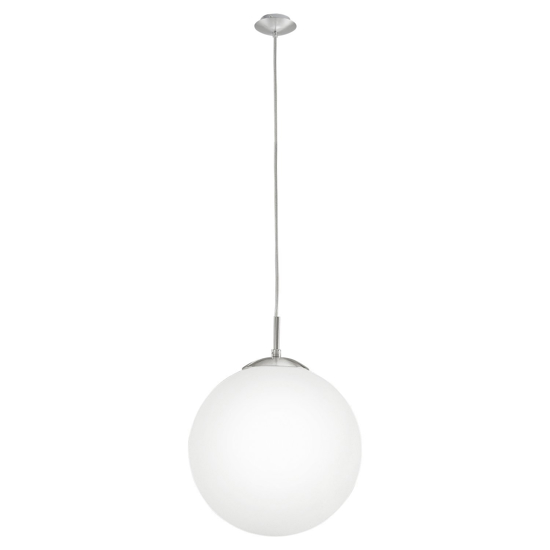 Eglo rondo lampadario pendente per cucina sfera vetro bianco