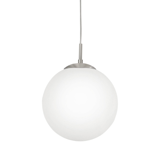 Eglo rondo lampadario pendente per cucina sfera vetro bianco