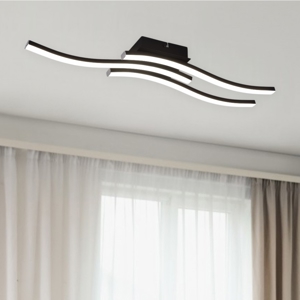 Plafoniera led 15w 3000k moderna nero per sala da pranzo