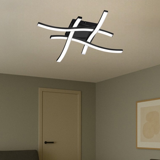 Plafoniera design ed 20w 3000k moderna nera