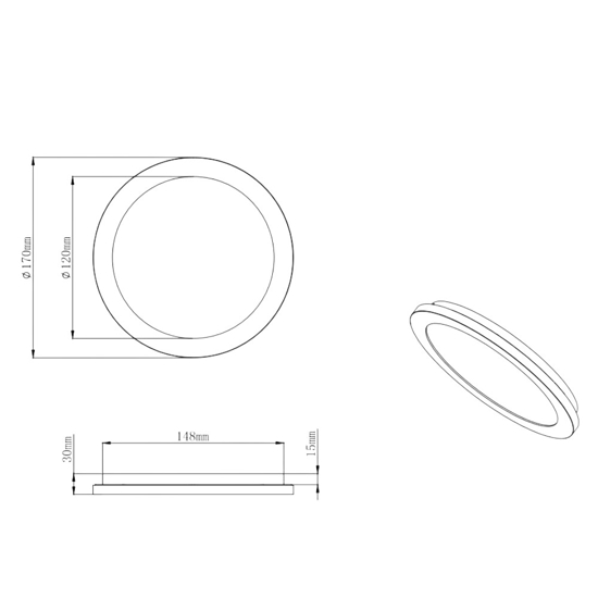 Plafoniera da bagno tonda bianca led10w 3000k dimmerabile