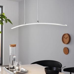 Lasana eglo lampadario pendente curvo per tavolo da cucina cromo 15w 3000k