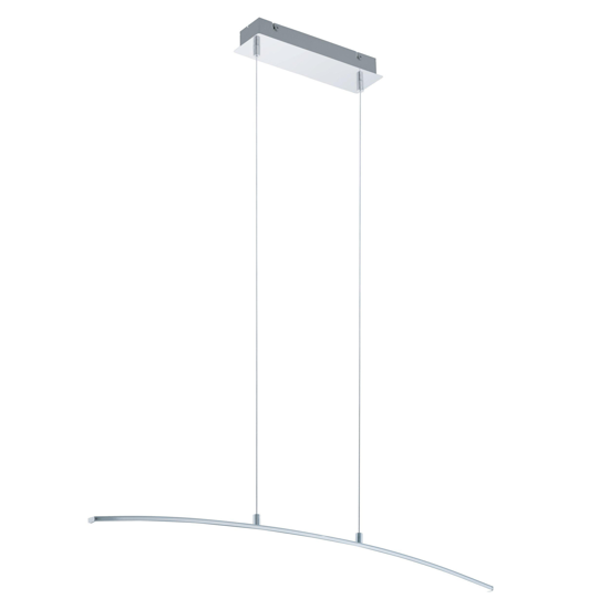 Lasana eglo lampadario pendente curvo per tavolo da cucina cromo 15w 3000k