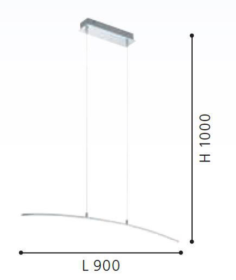 Lasana eglo lampadario pendente curvo per tavolo da cucina cromo 15w 3000k