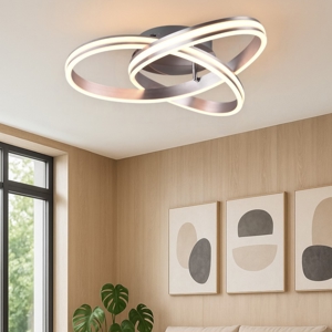 Plafoniera design moderna grigio dimmerabile 58w per soggiorno