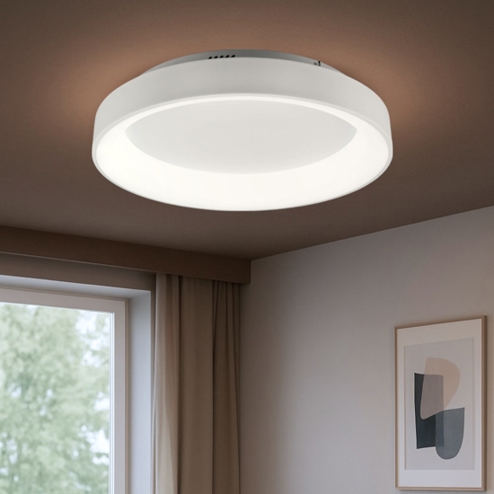 Plafoniera da cucina rotonda 60cm bianco dimmerabile con telecomando