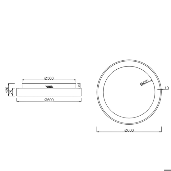 Plafoniera da cucina rotonda 60cm bianco dimmerabile con telecomando