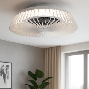 Plafoniera con ventilatore bianco da soffitto silenzioso con telecomando