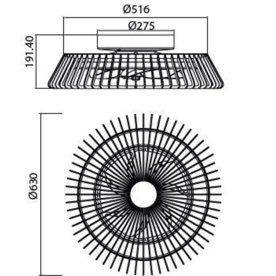 Plafoniera con ventilatore bianco da soffitto silenzioso con telecomando