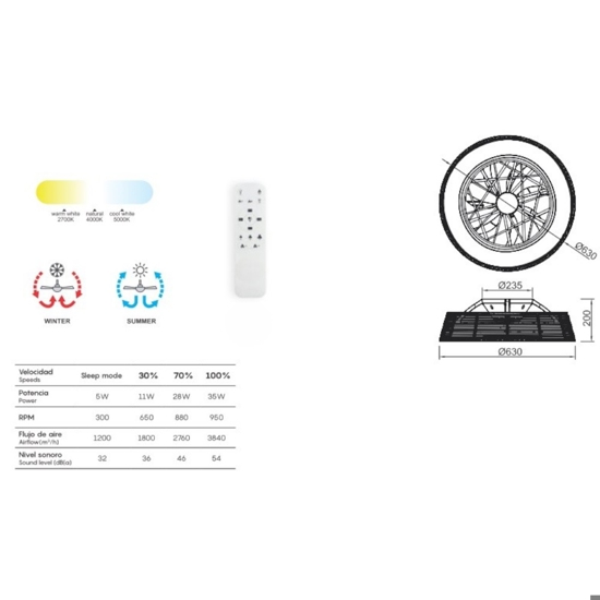 Ventilatore a plafoniera da soffitto in rattan con luce 20mq con telecomando