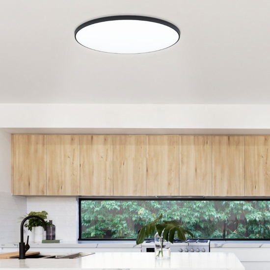 Eglo salobrena plafoniera nera led 36w dimmerabile da 2700k a 6500k