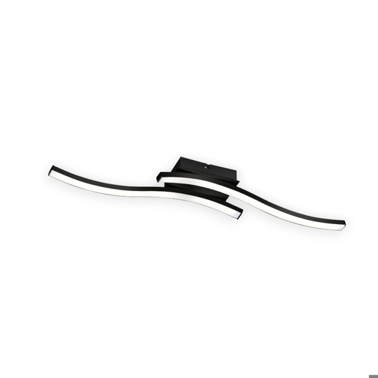 Plafoniera doppia onda nera led 10w 4000k design moderna