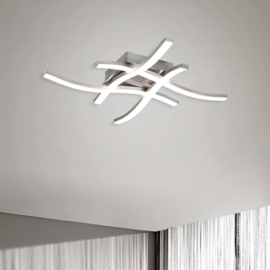 Plafoniera acciaio led 20w 4000k design moderna per soggiorno