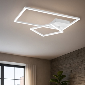 Plafoniera bianca da cucina moderna 25w dimmerabile 4000k rettangolare